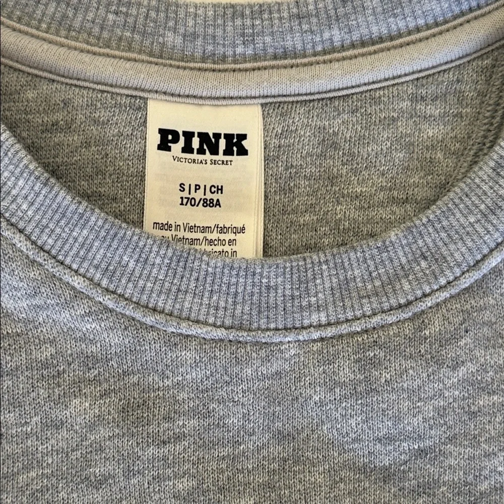PINK Victoria's Secret Gray Sweatshirt with Pink Accents Size S